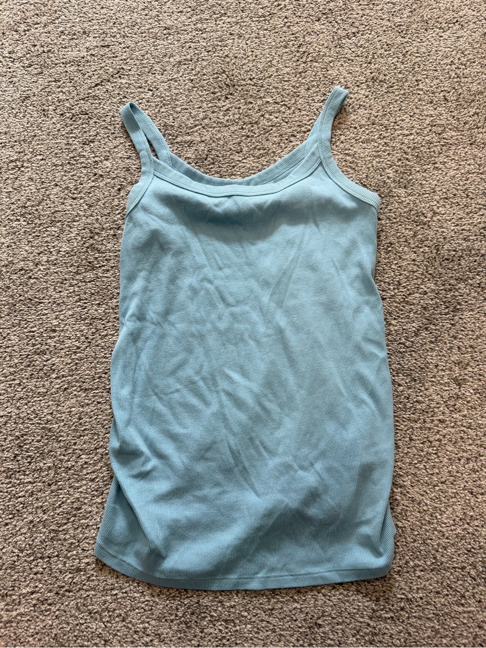Old Navy Maternity Pale Blue Ribbed Tank - Slim Straps